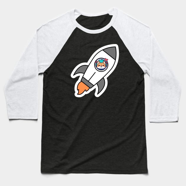 Space dog love Baseball T-Shirt by TINRO Kreations